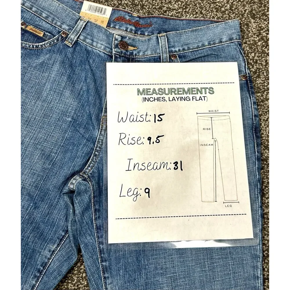 Brand New Eddie Bauer Boot Cut Jeans 100% Baumwolle Style 5117 Women's Size 8 - Picture 11 of 15